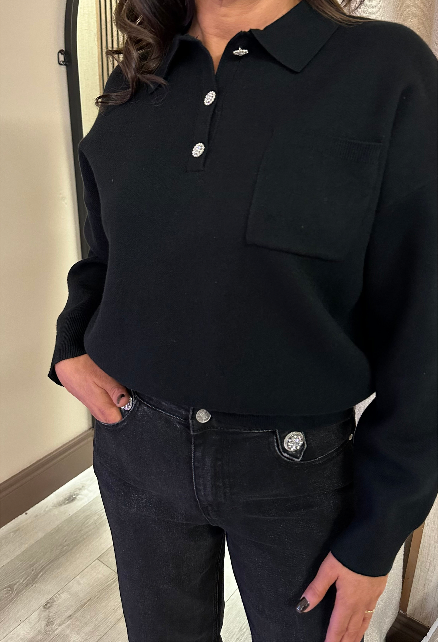 Black Polo Knit