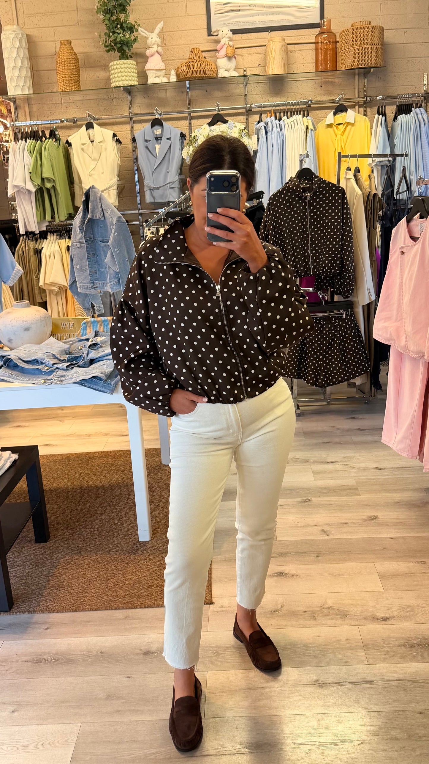 Erin Chocolate Polka Dot Jacket