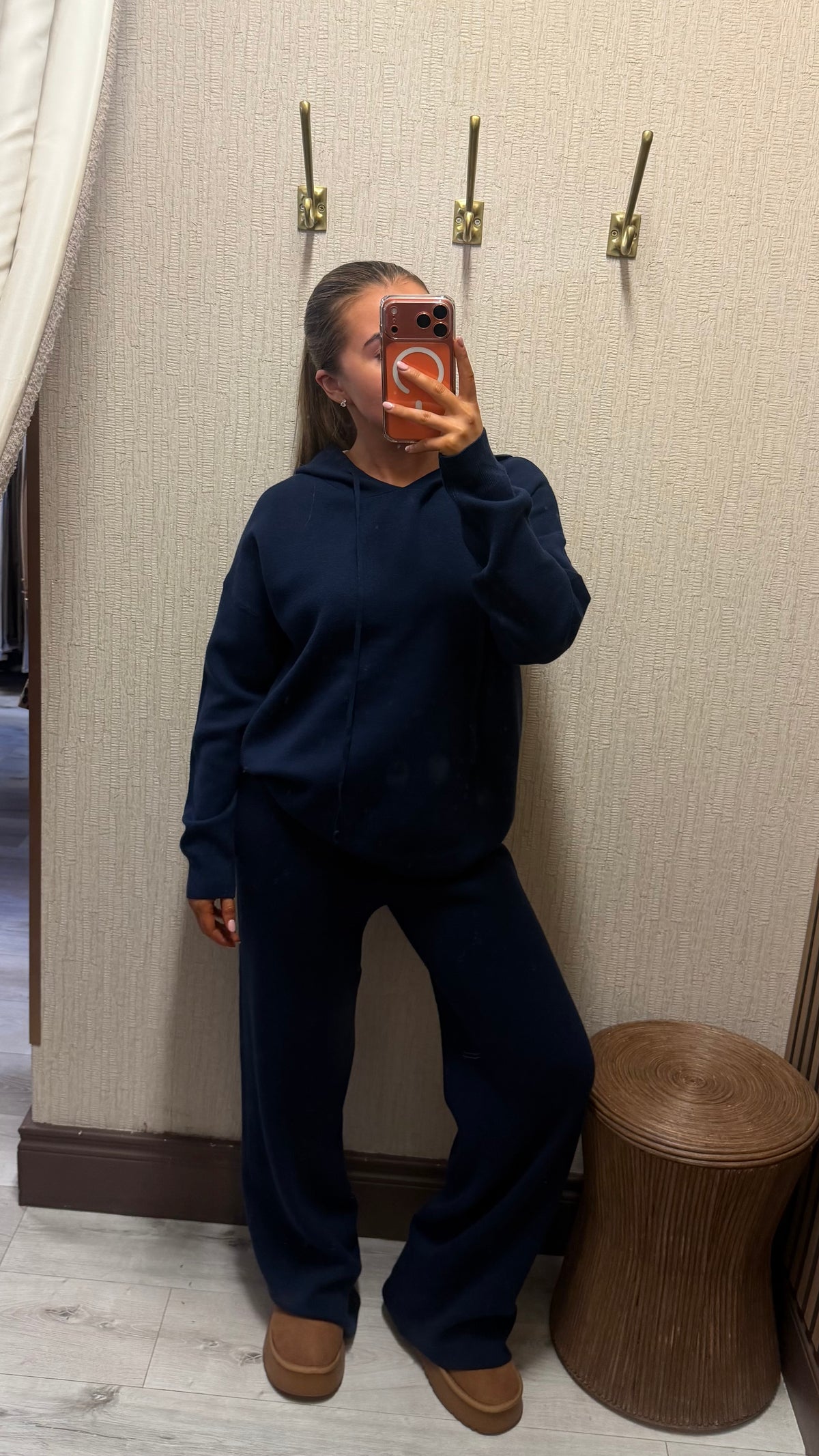 Navy Hooded-Cosy Lounge Set