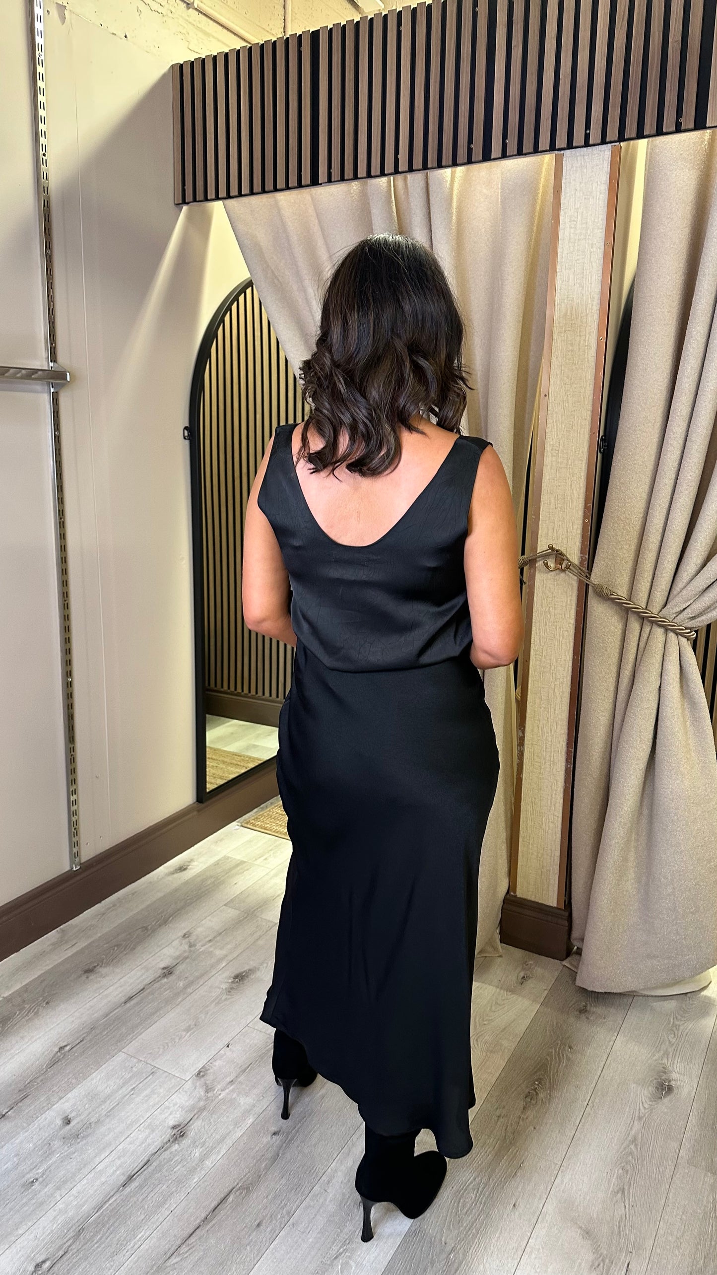 Black Satin Skirt