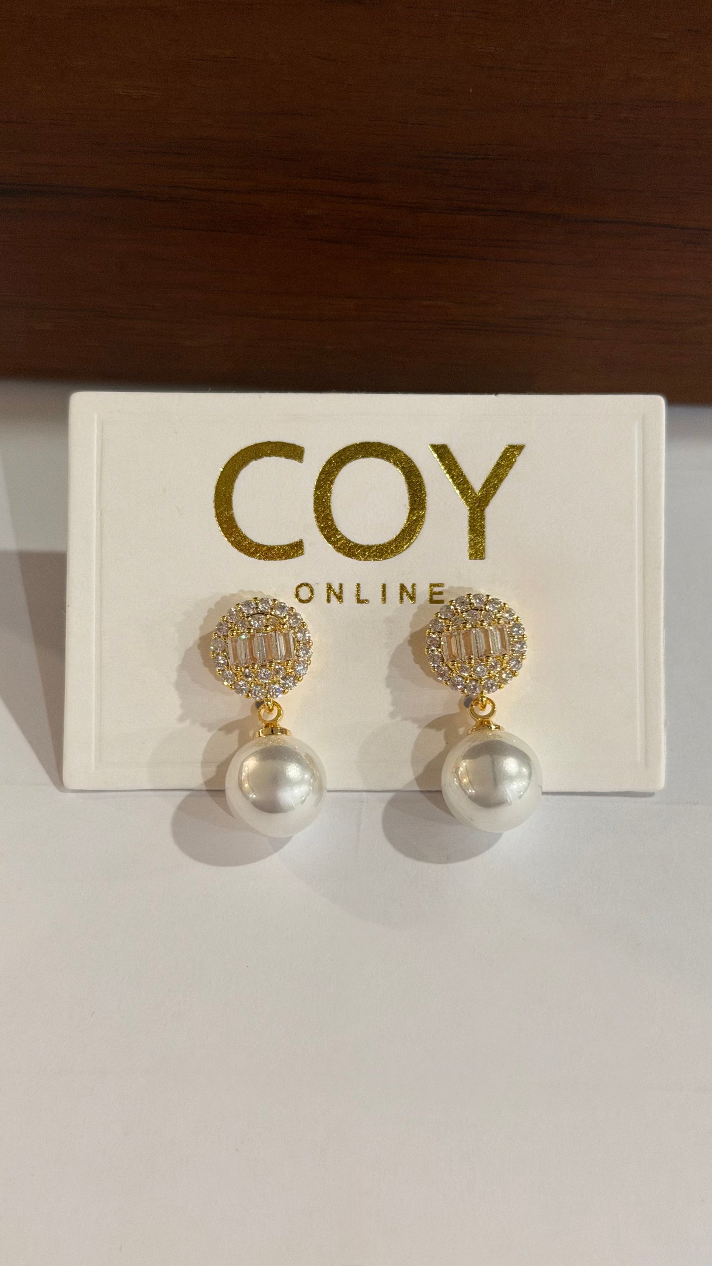 Hailey Gold Pearl & Diamanté Drop