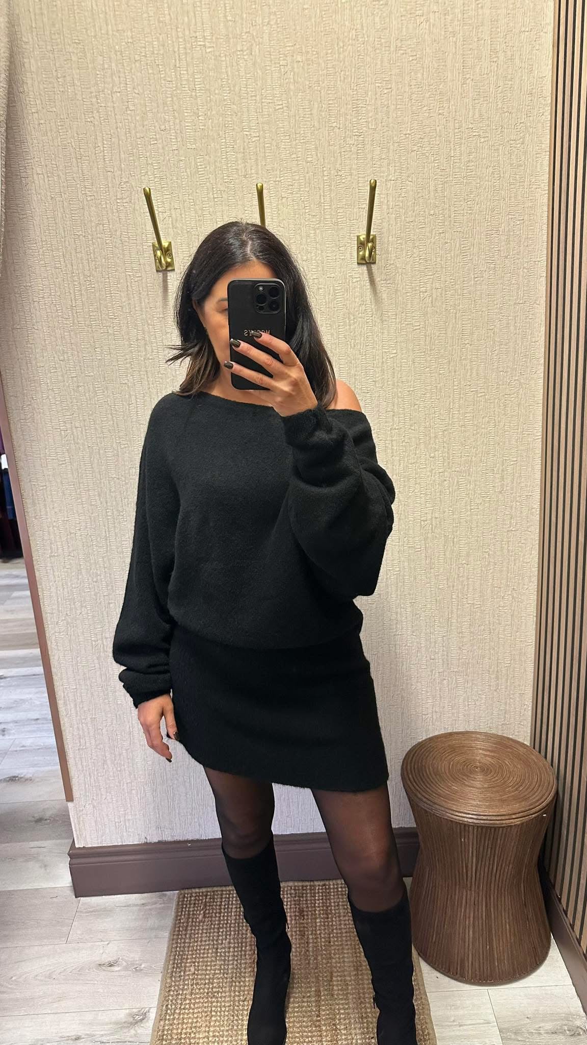 Black Long Knit Jumper