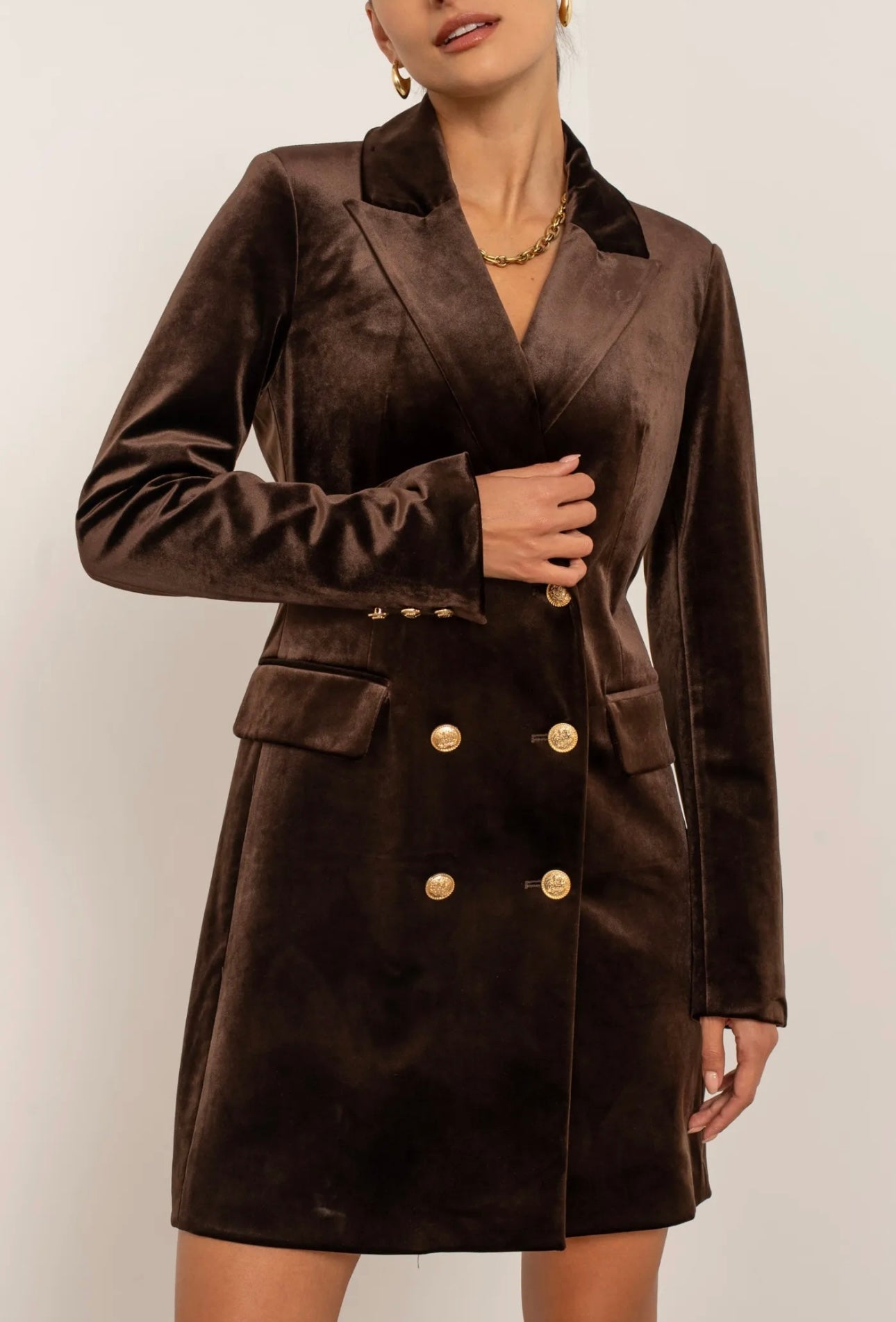 Chocolate Brown Blazer Dress
