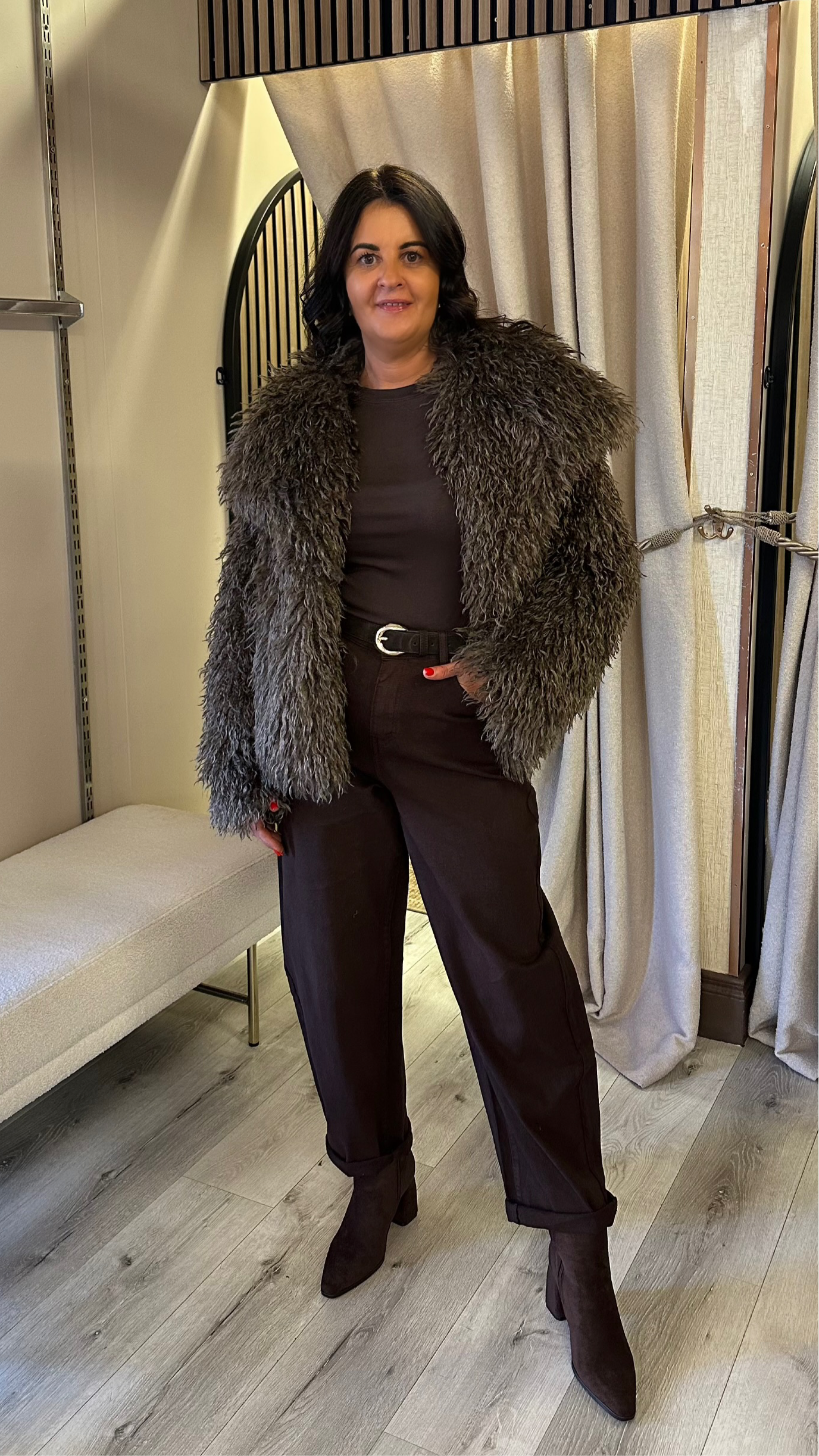 The Aspen Brown Shaggy Coat