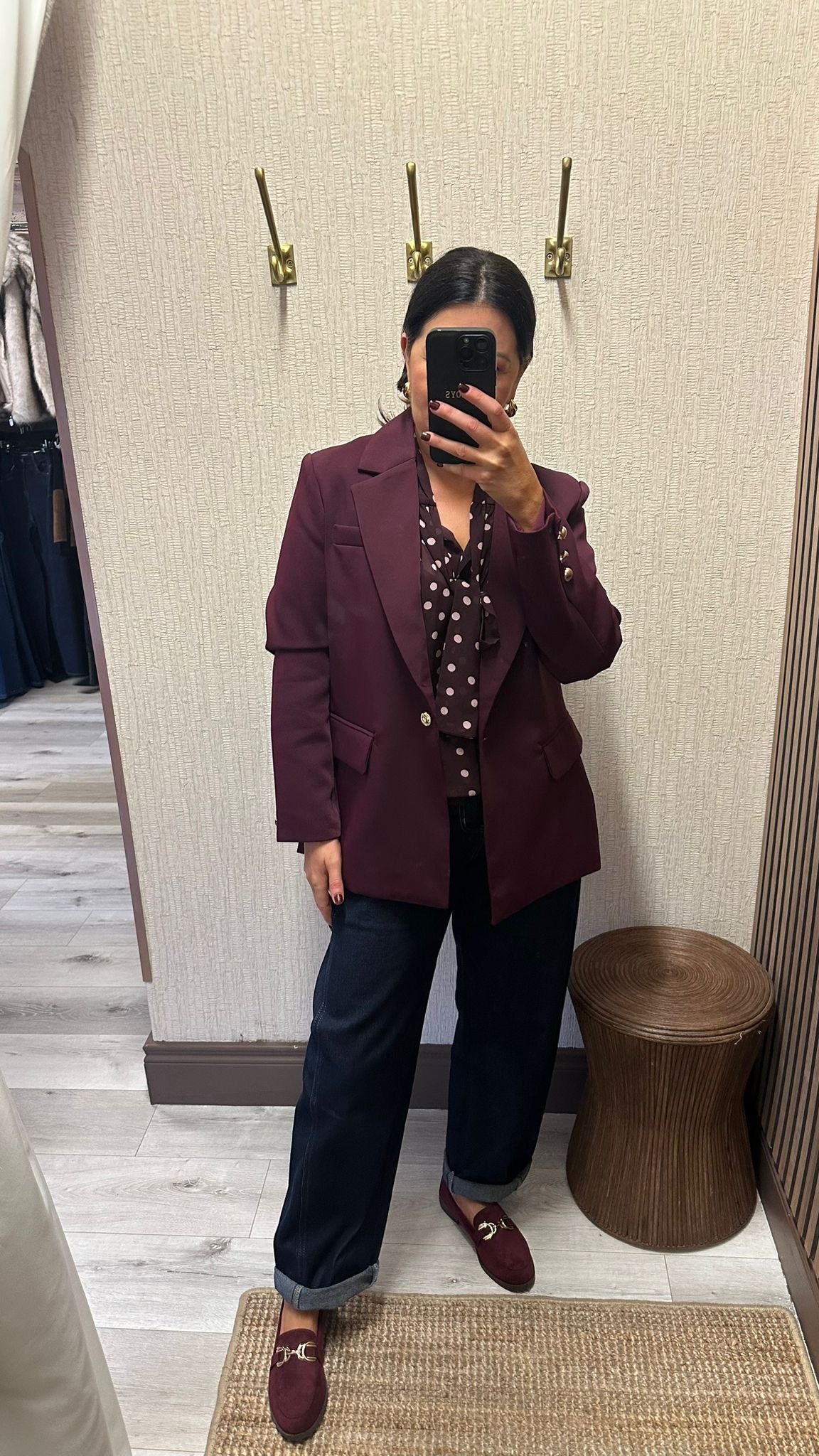 Burgundy Oversized Blazer