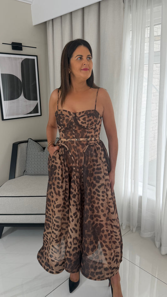 Sasha Leopard Corset Dress
