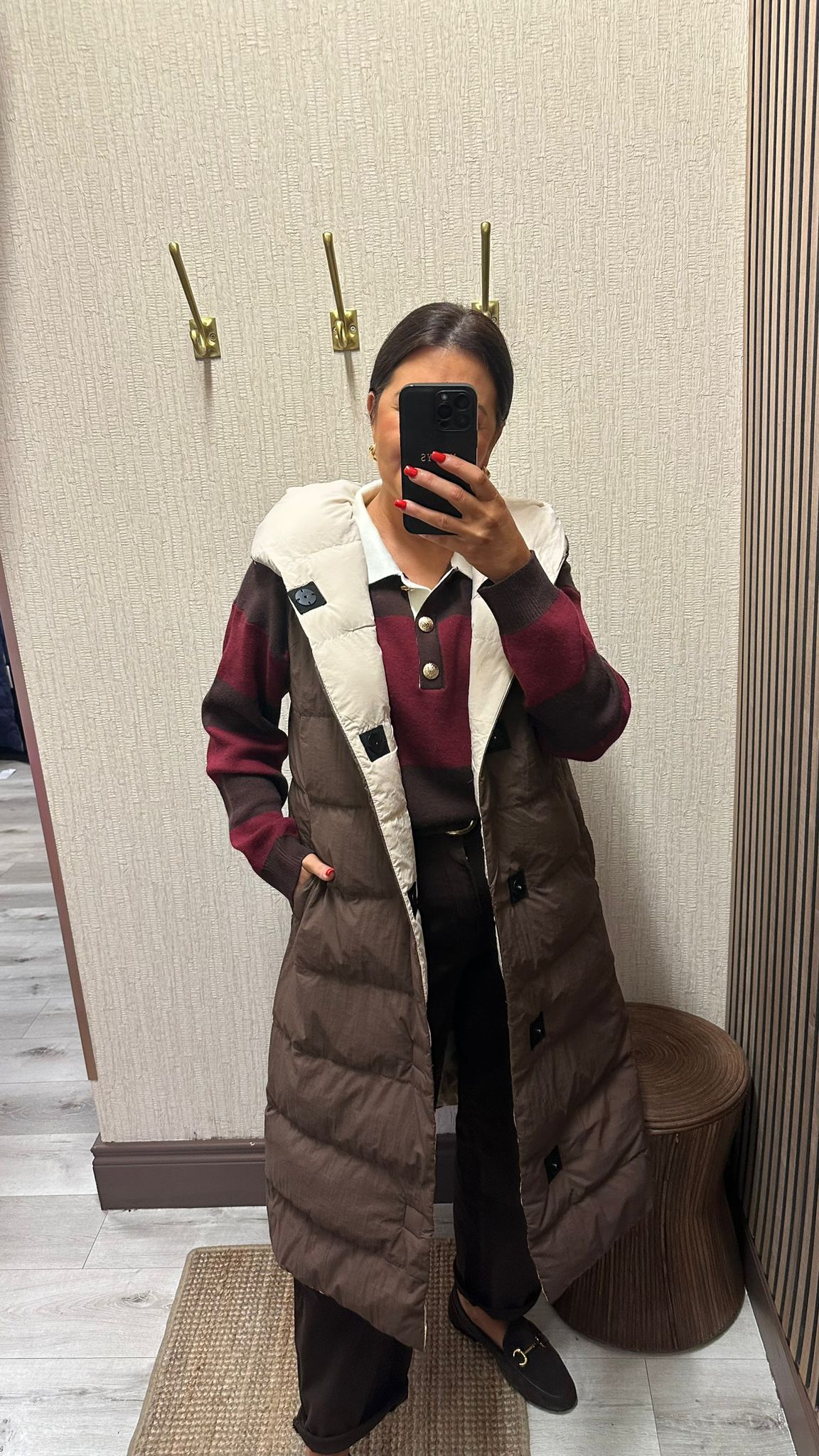 Brown & Cream Reversible Gilet