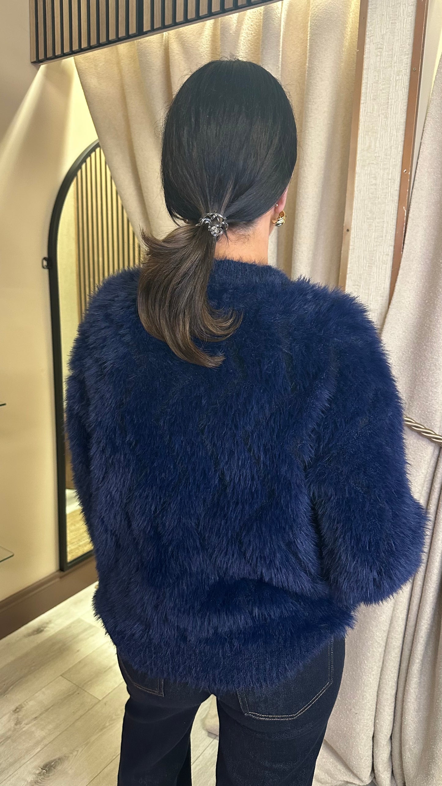 Blue Soft Texture Cardigan