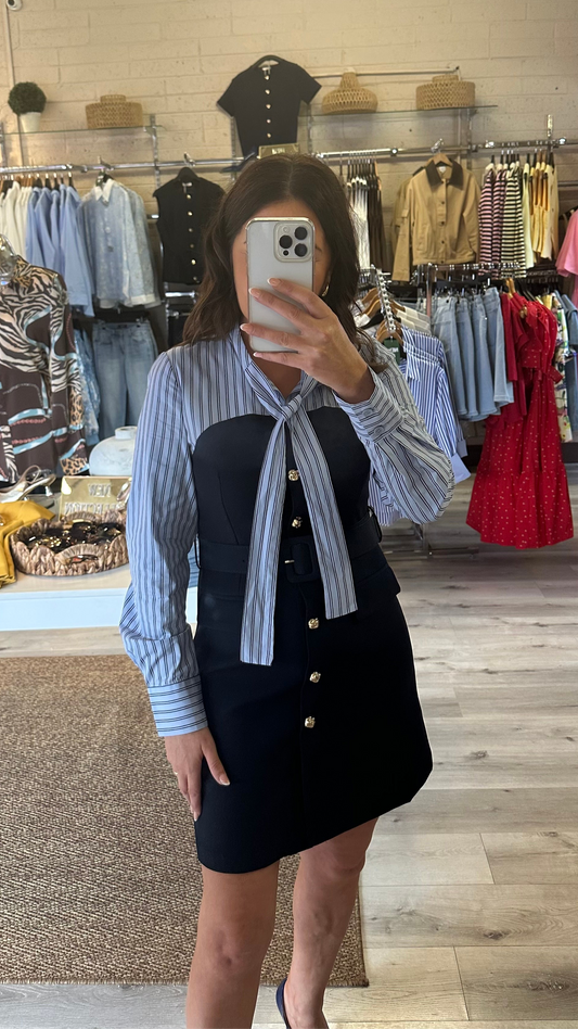 Jade Navy Shirt Dress