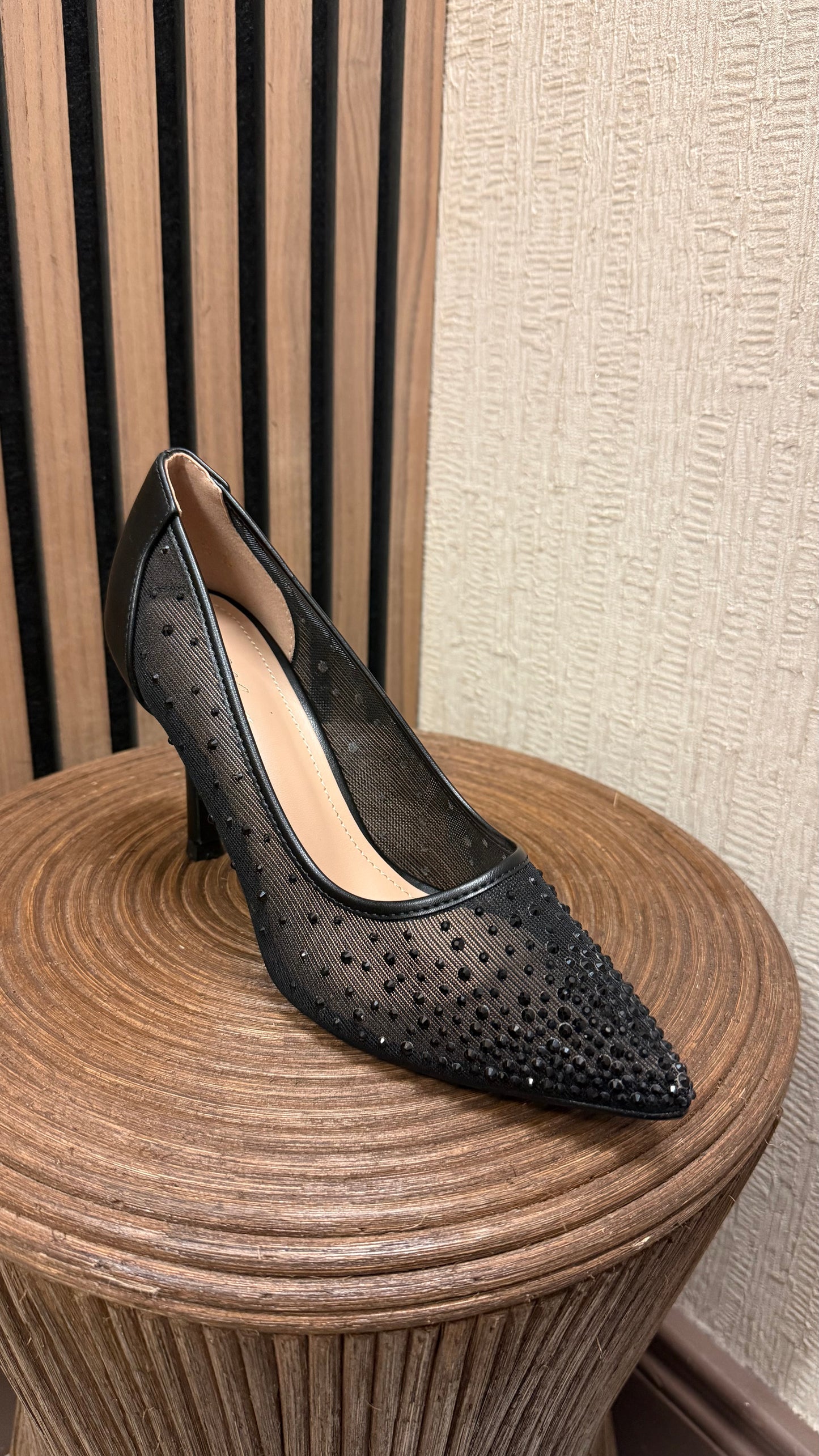 Black Embellished Heel