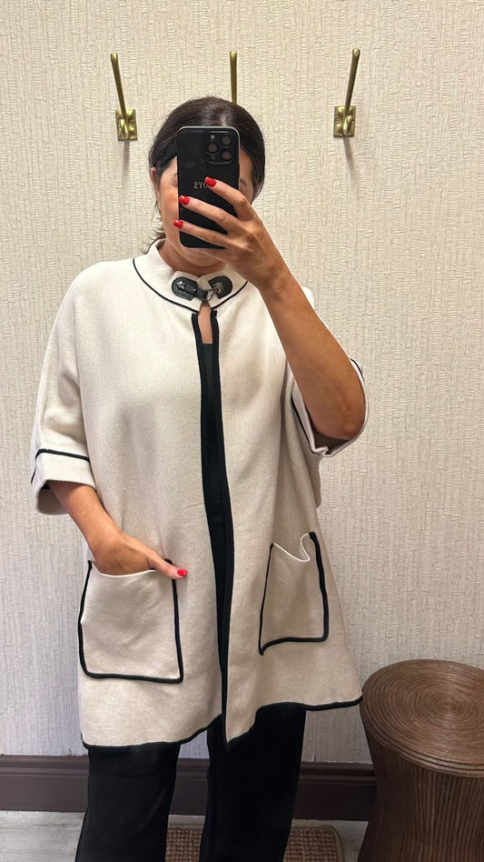 Cream Cape Cardigan