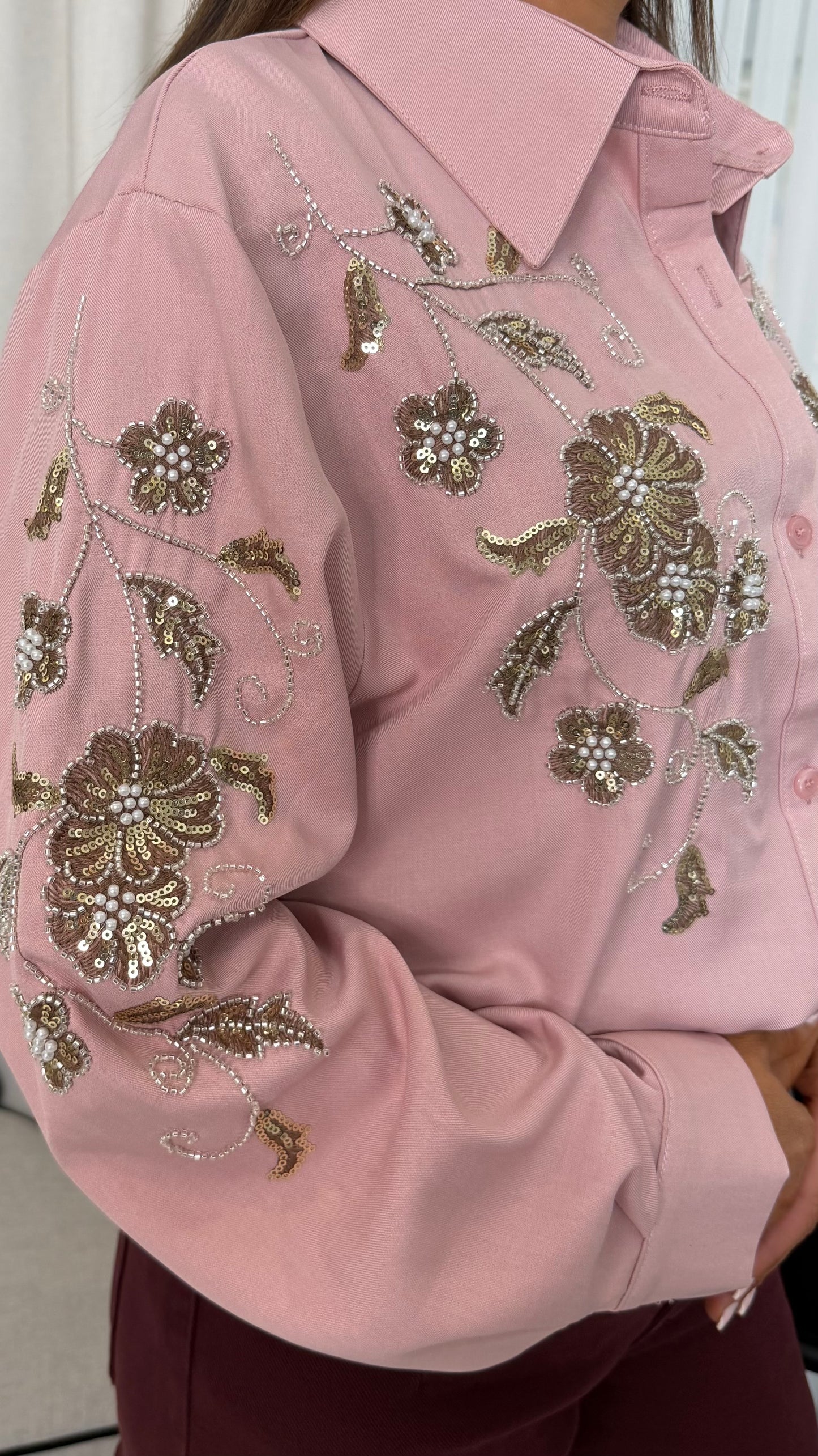 Pink Embellished Shirt