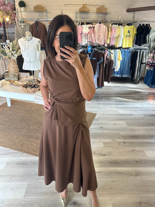 Brown Sleeveless Top