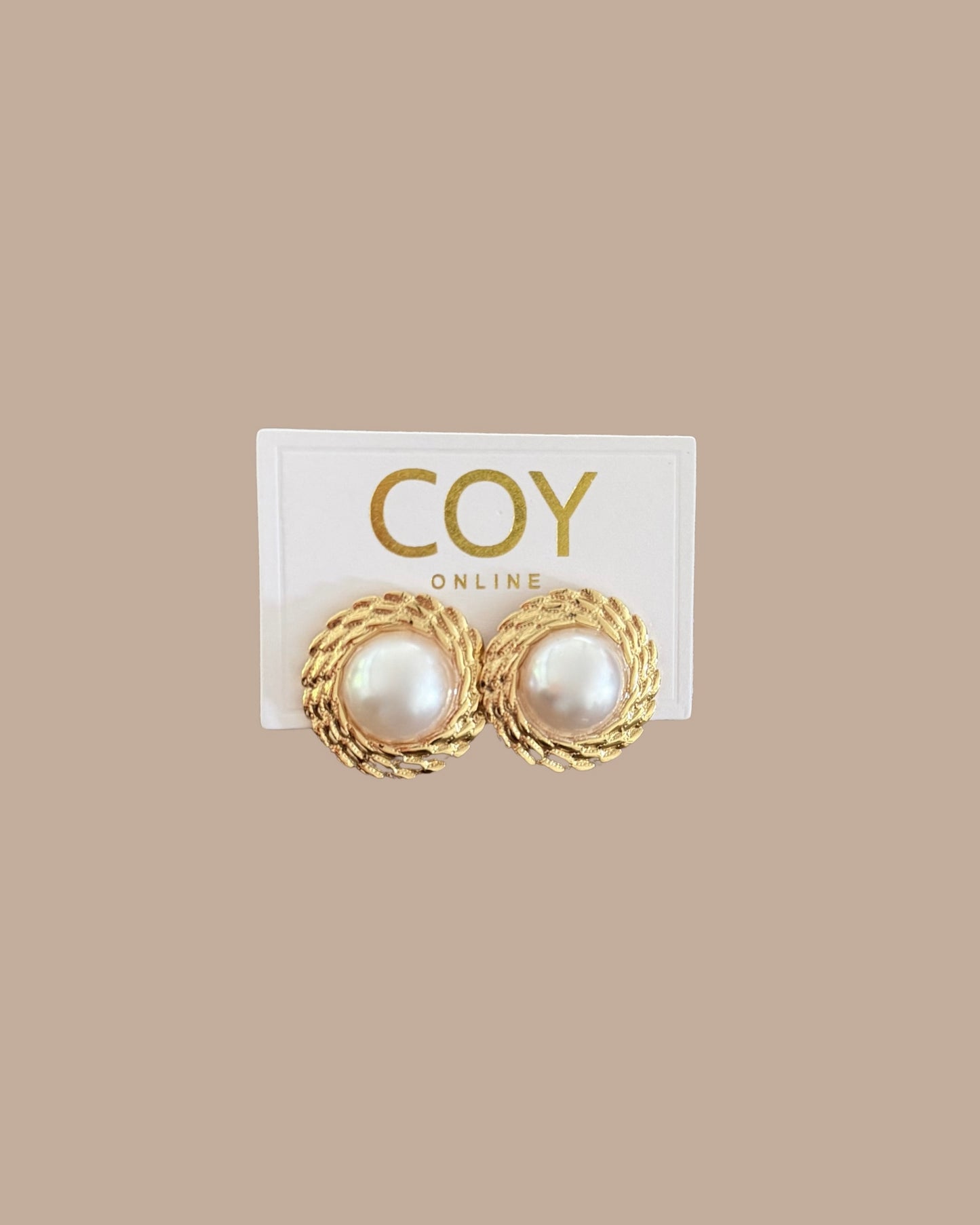 Khy Golden Pearl Studs