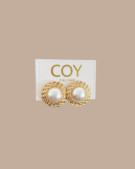 Khy Golden Pearl Studs