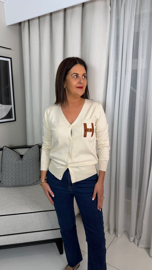 The H Cardigan- Cream