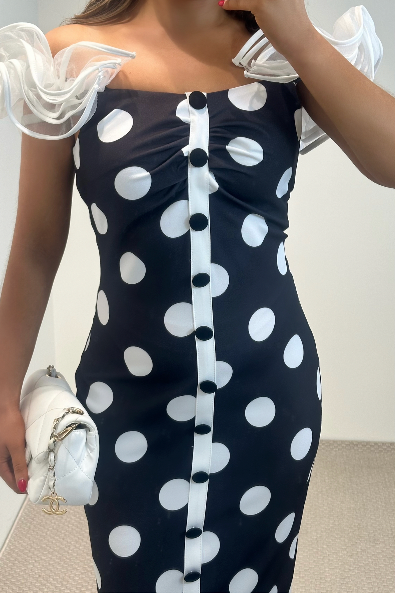 Hailey Black Polka Dot Dress