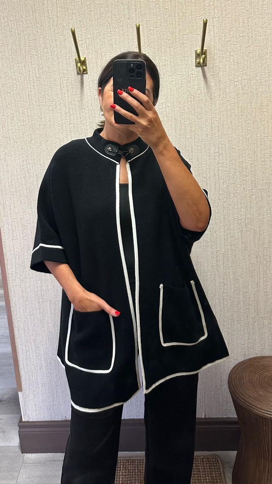 Black Cape Cardigan