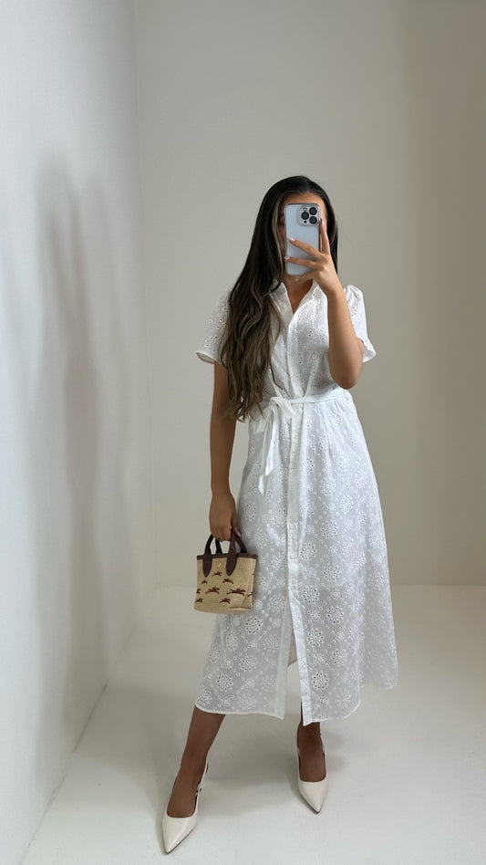 Fleur White Lace Dress