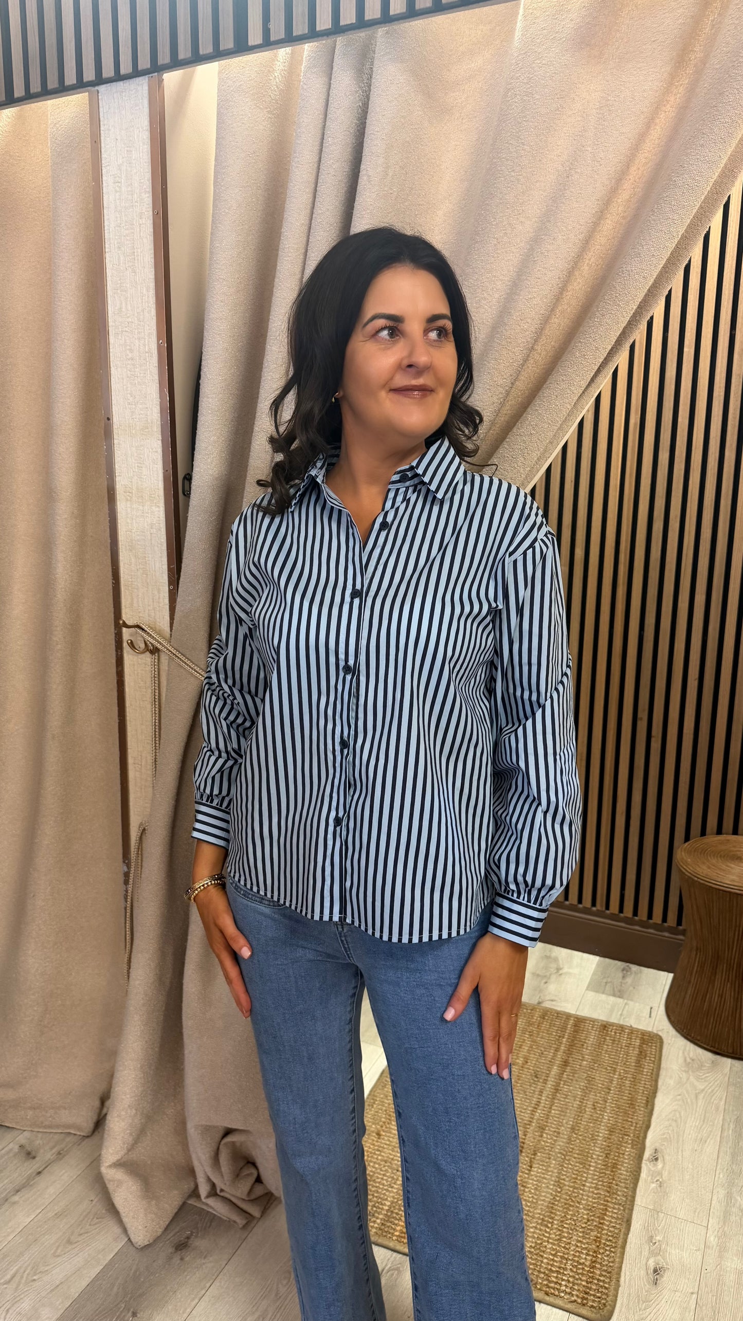 Blue & Navy Striped Shirt