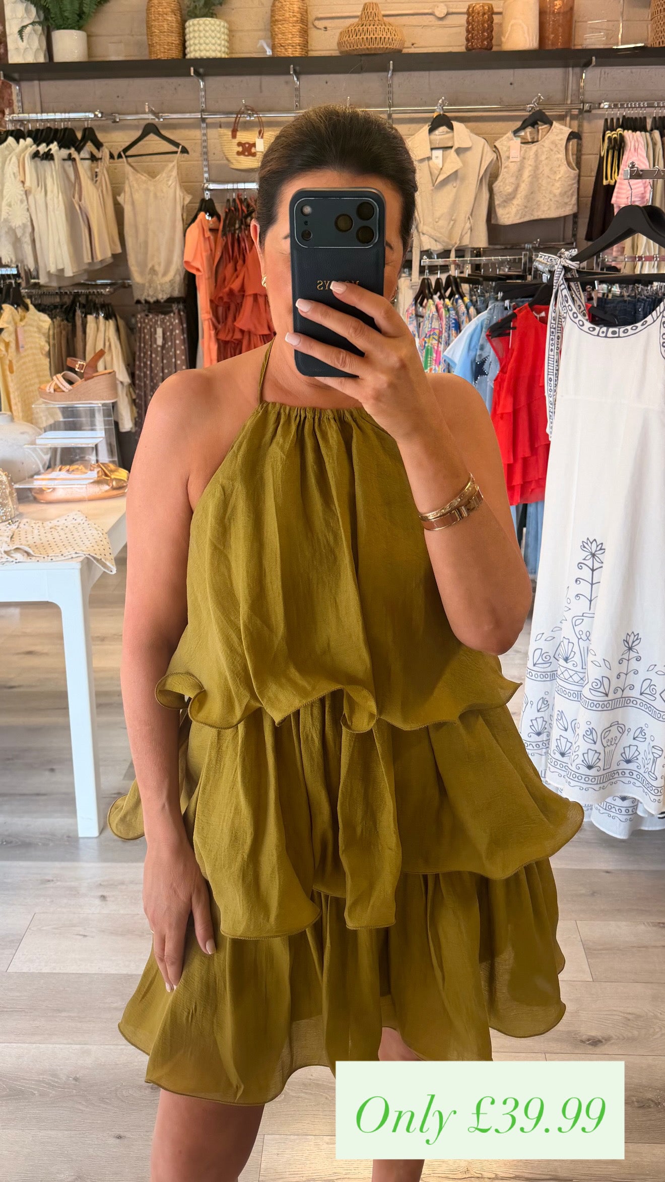Alana Ruffle Dress - Pistachio Green