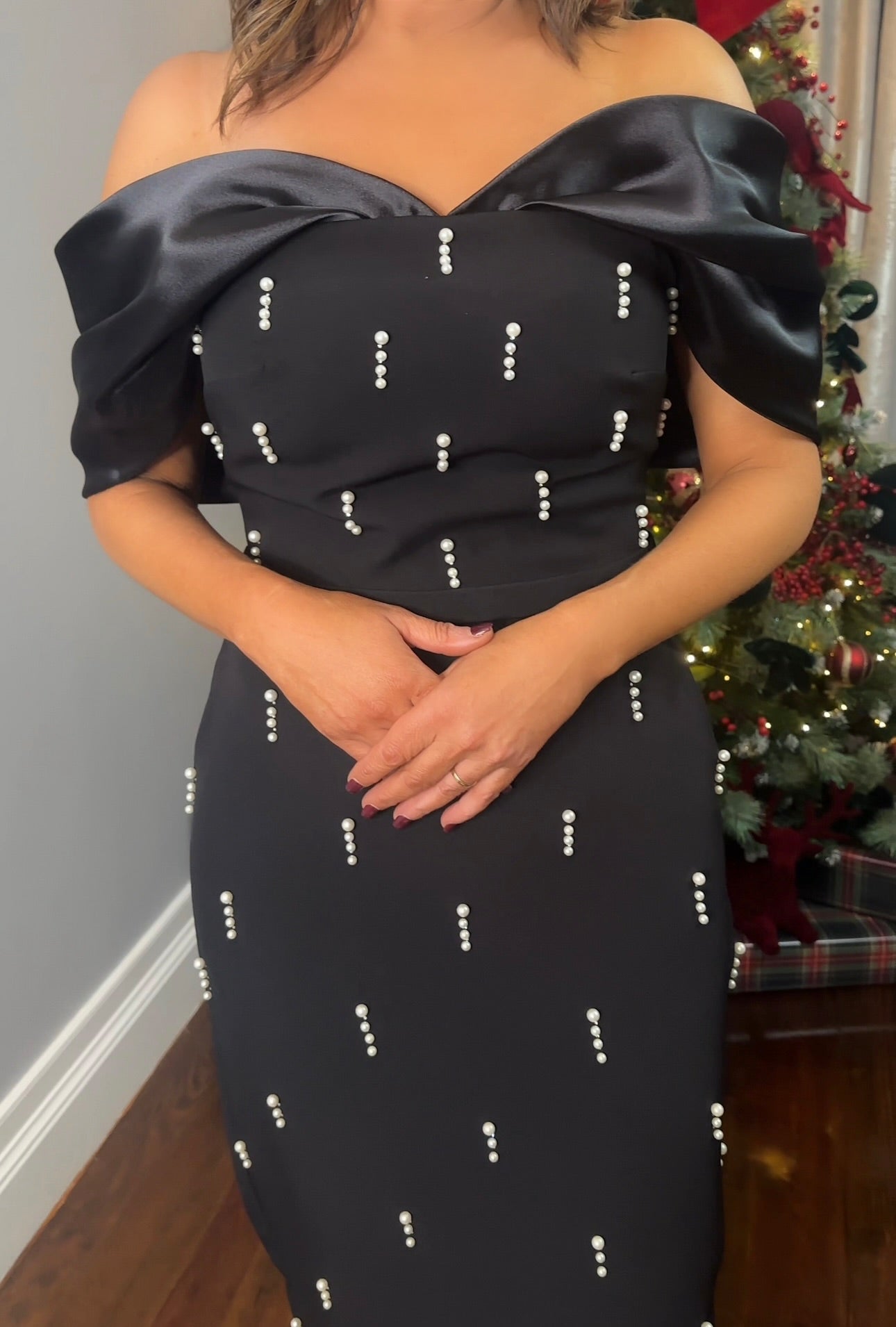 Freya Black Pearl Detail Dress