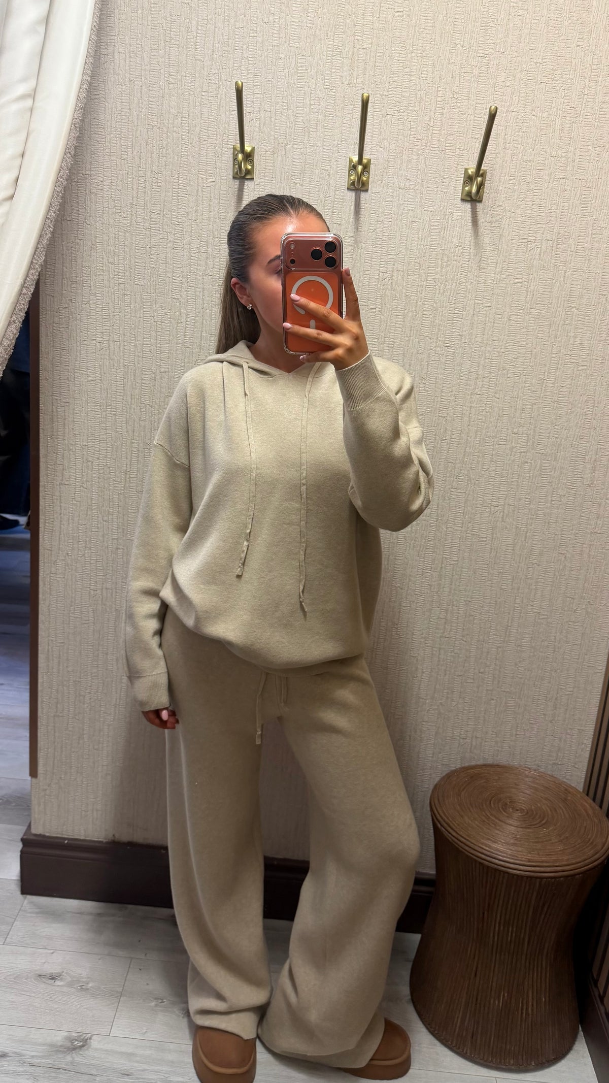 Oatmeal Hooded- Lounge Set