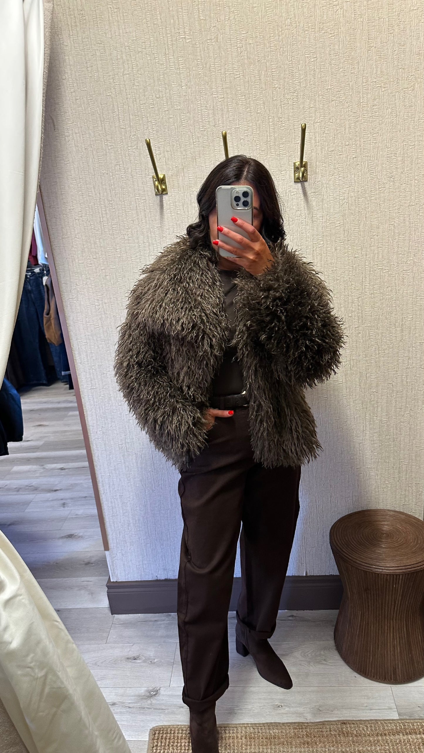 The Aspen Brown Shaggy Coat
