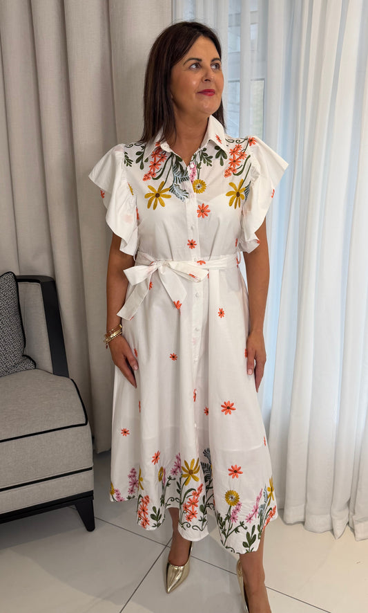 Laura Embroidered Shirt Dress