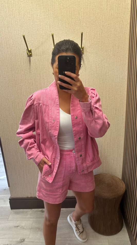 Pink Denim Jacket