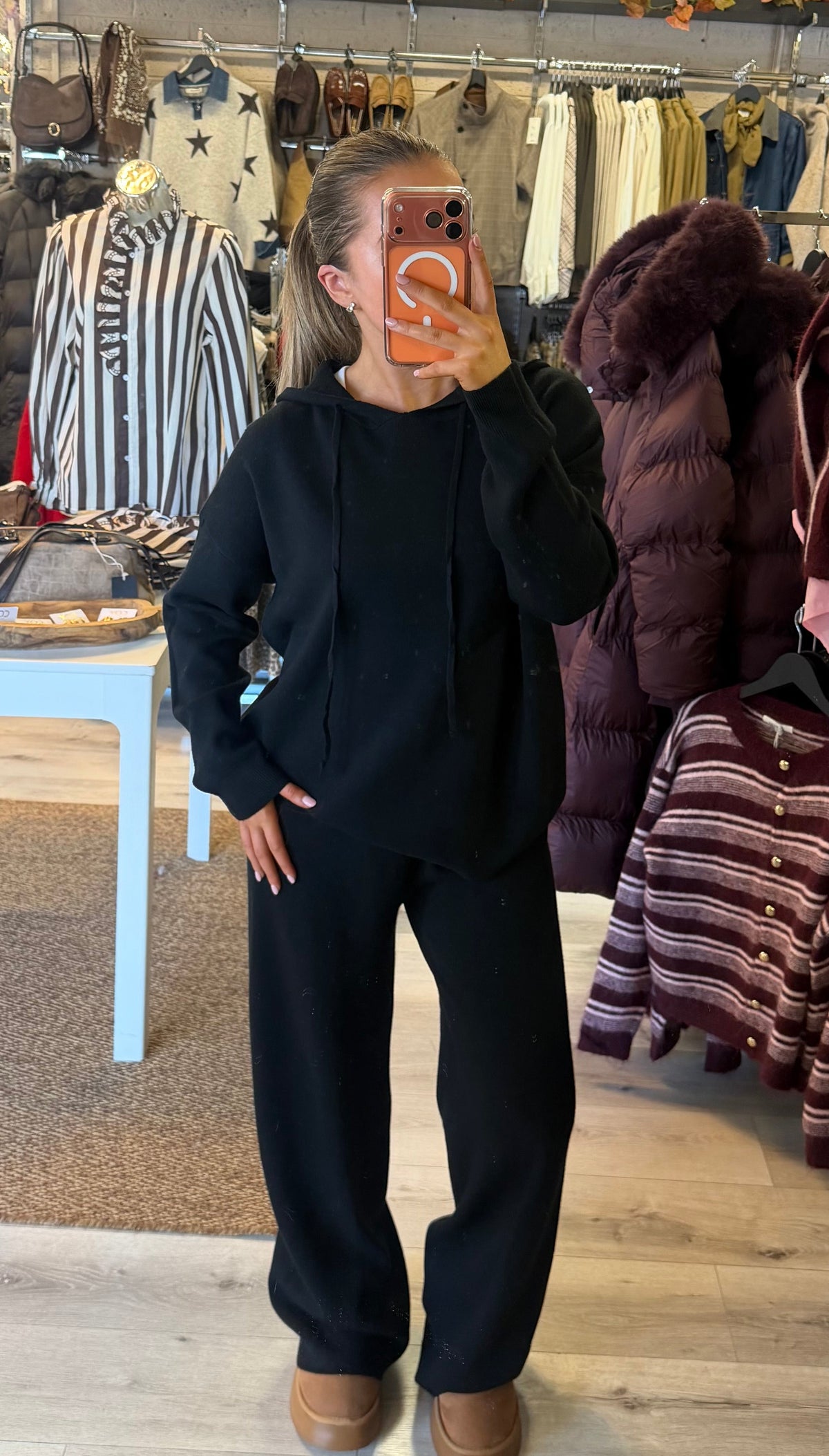 Black Hooded-Lounge Set