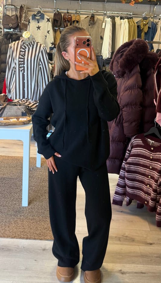 Black Hooded-Lounge Set