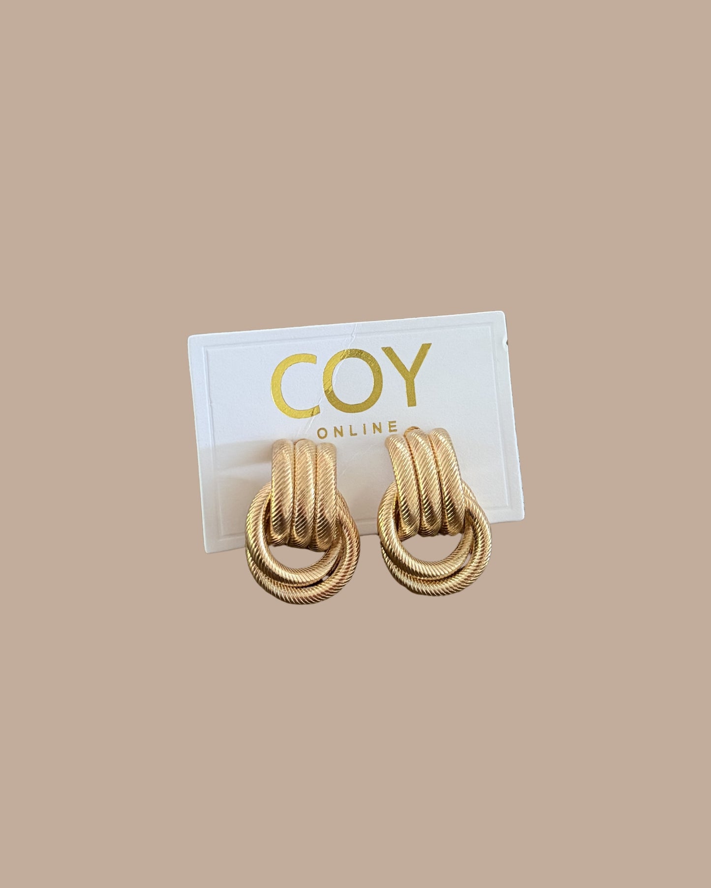 Mia Golden Interlock Earrings