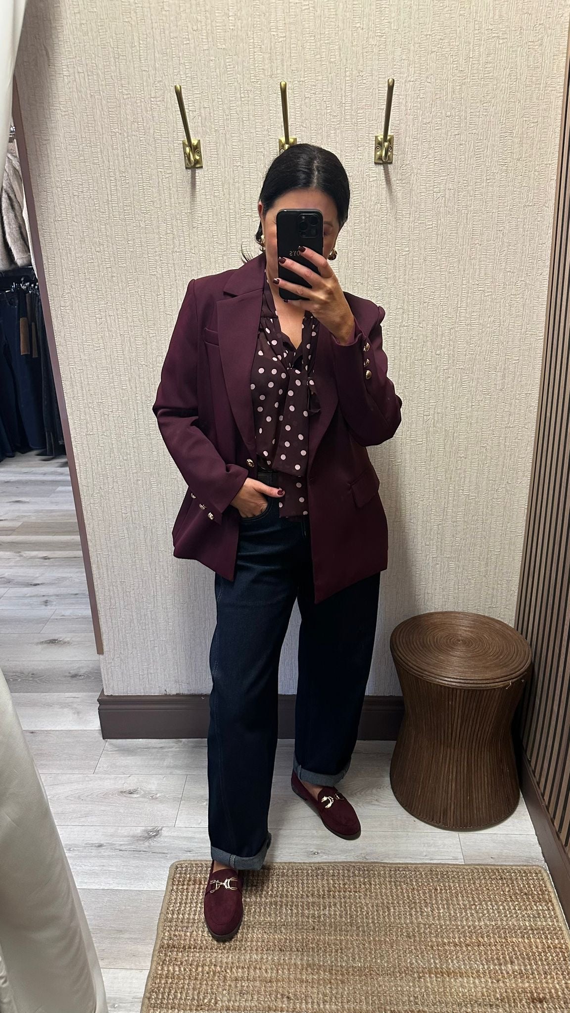 Burgundy Oversized Blazer