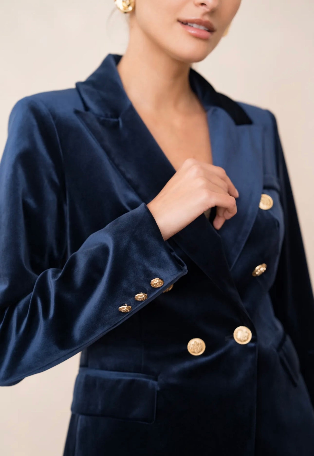 Navy Velvet Blazer
