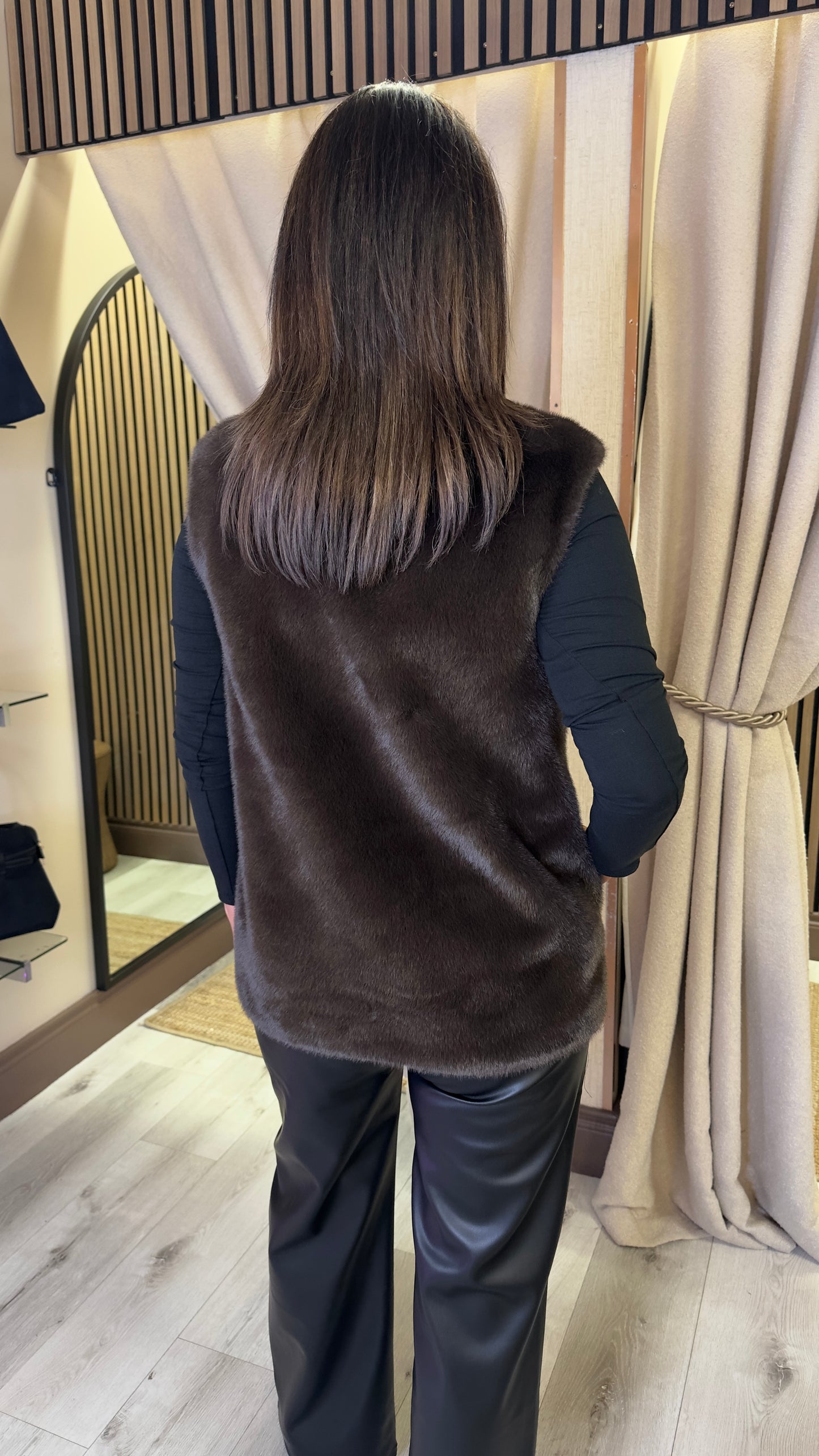Brown Faux Fur Gilet