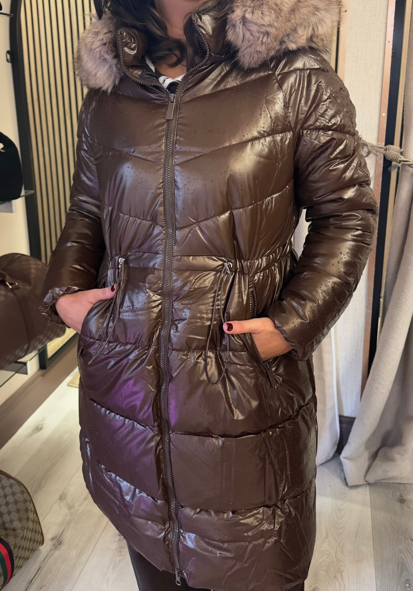 Elsa Brown Puffer Coat
