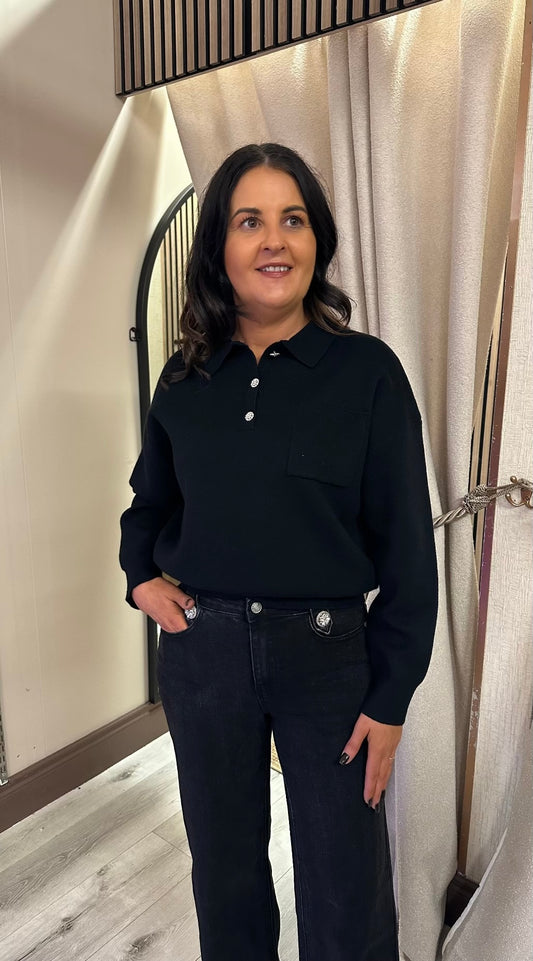 Black Polo Knit