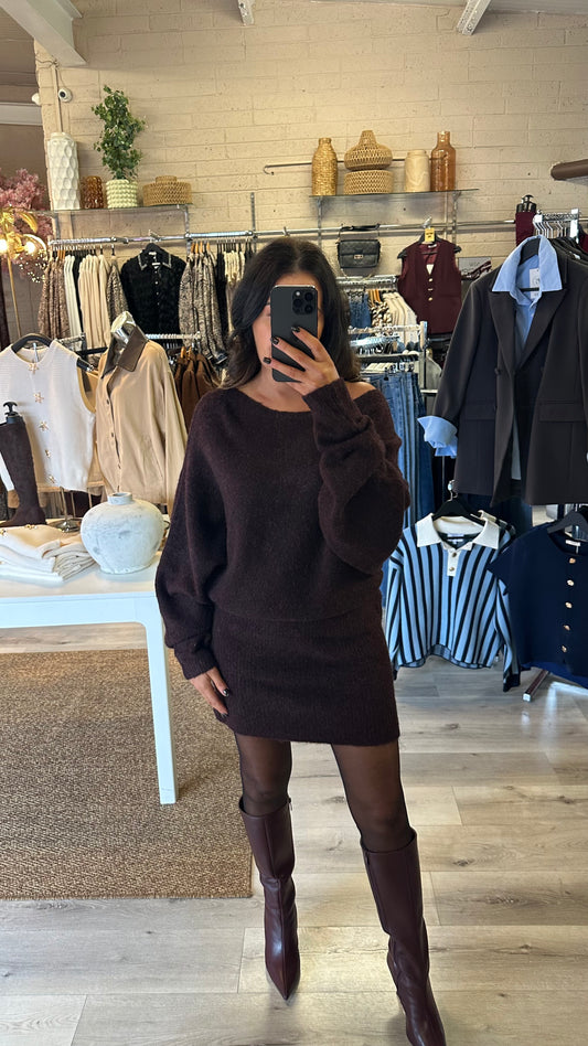 Wine Long Knit Jumper