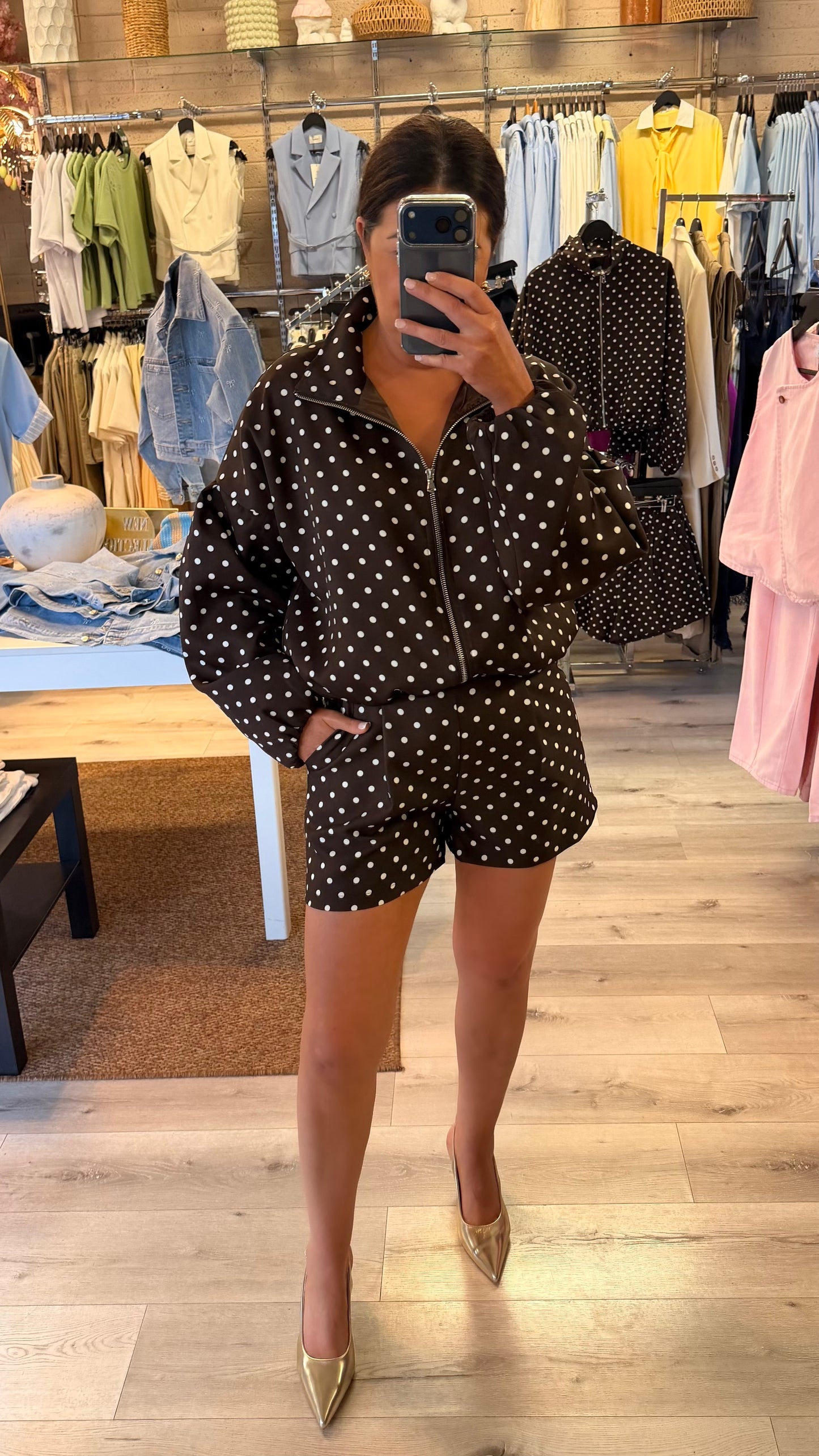 Erin Chocolate Polka Dot Shorts