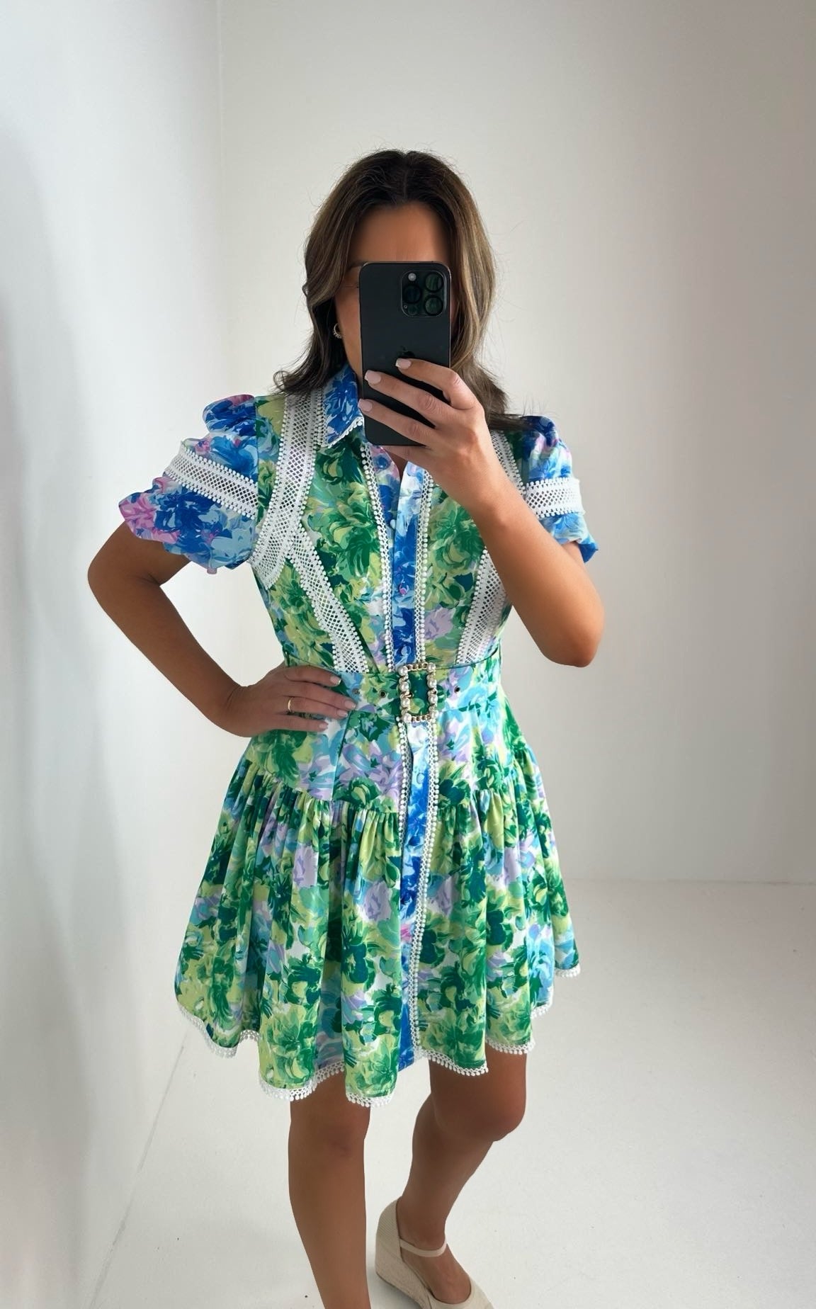 Eva Floral Belted Dress