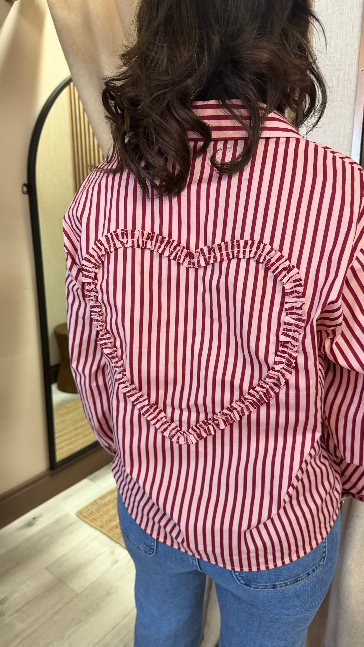 Pink & Red Pinstripe Shirt