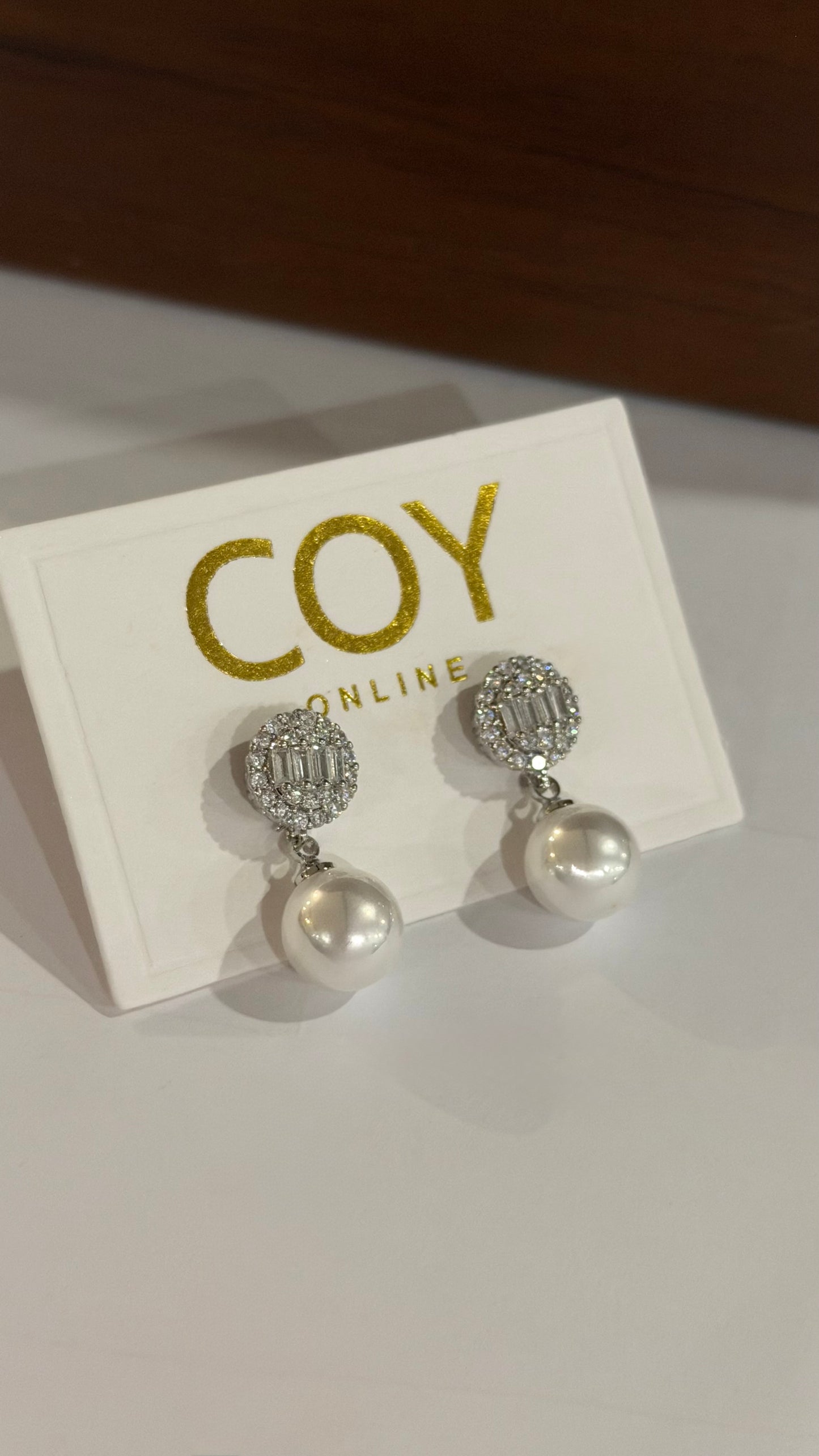 Hailey Silver Pearl & Diamanté Drop