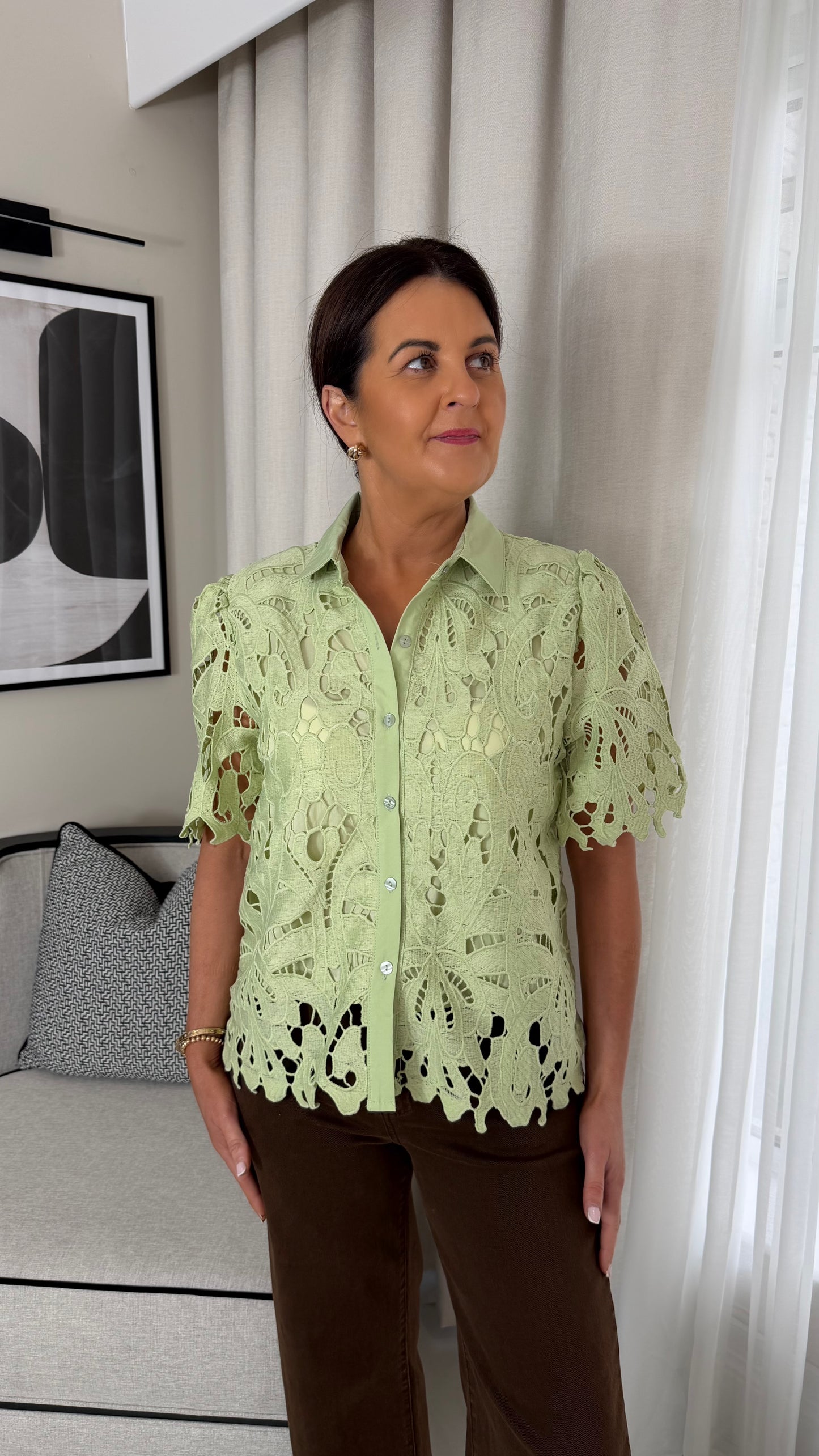 Sage Lace Blouse