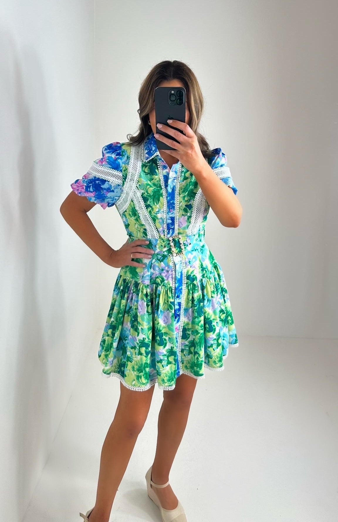 Eva Floral Belted Dress