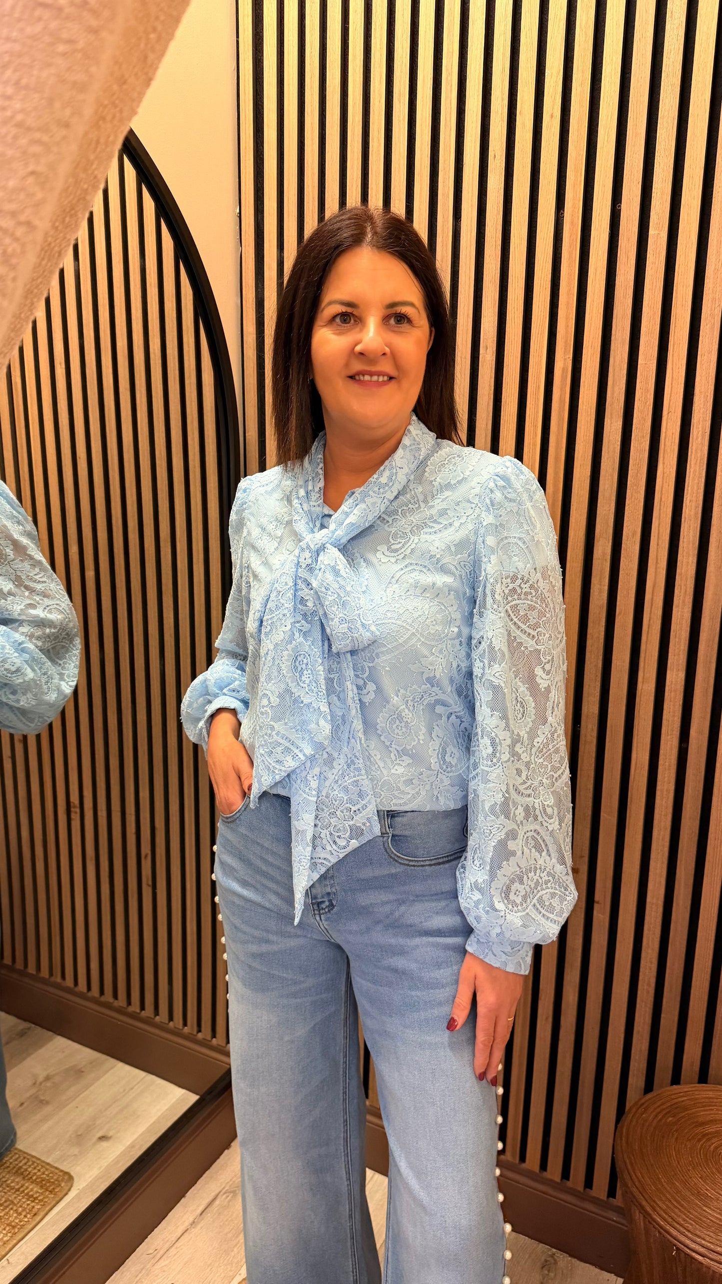 Bow & Lace Detail Blouse