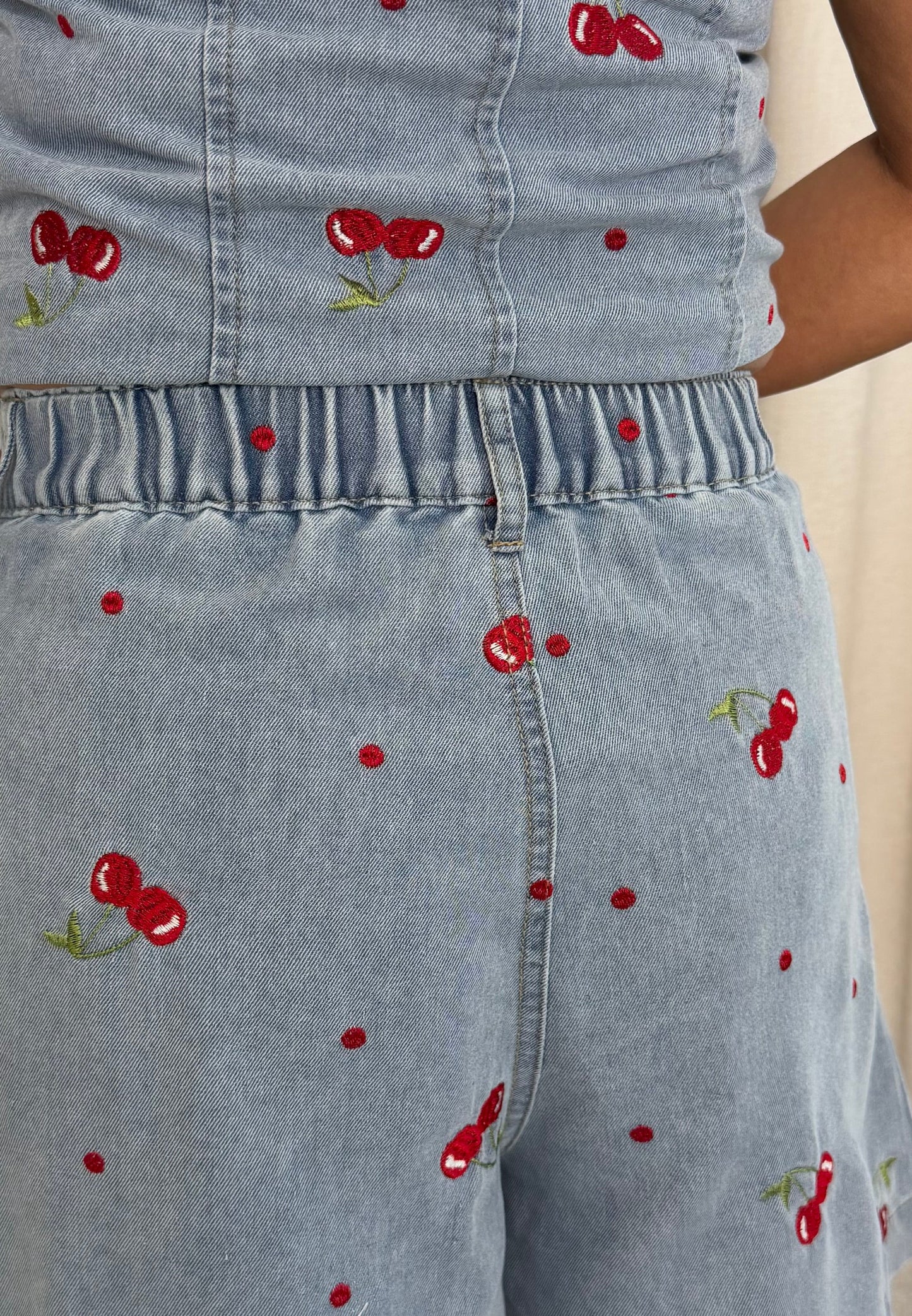 Cherry Denim Shorts