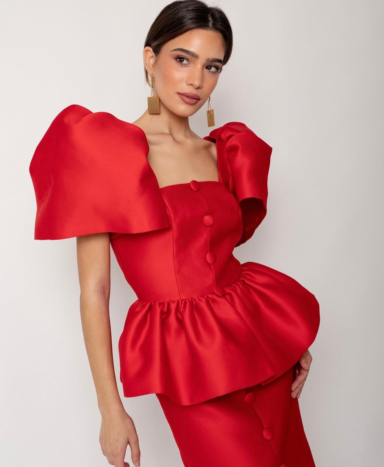 Luxe Cherry Peplum Dress