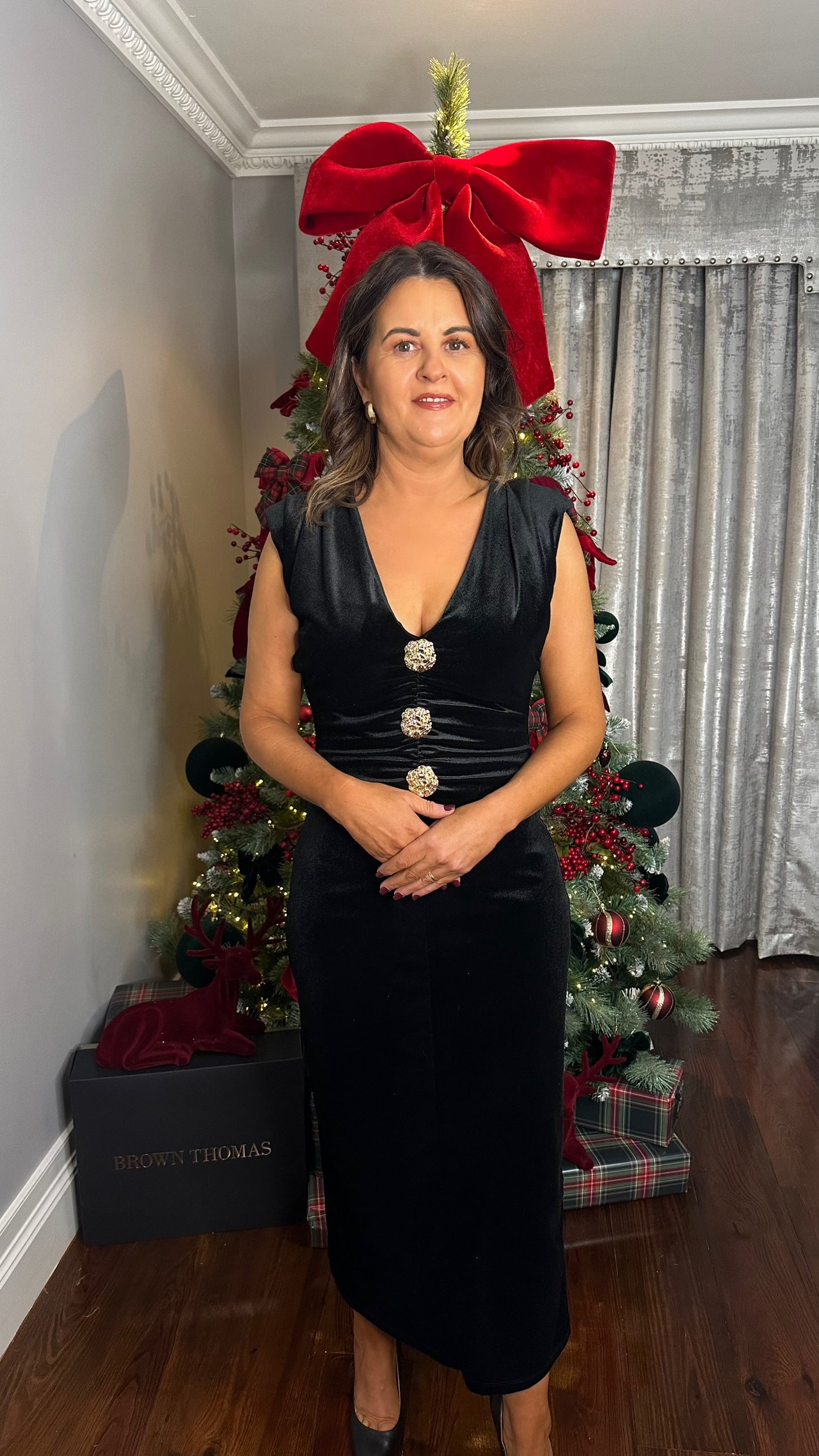 Emma Black Velvet Dress