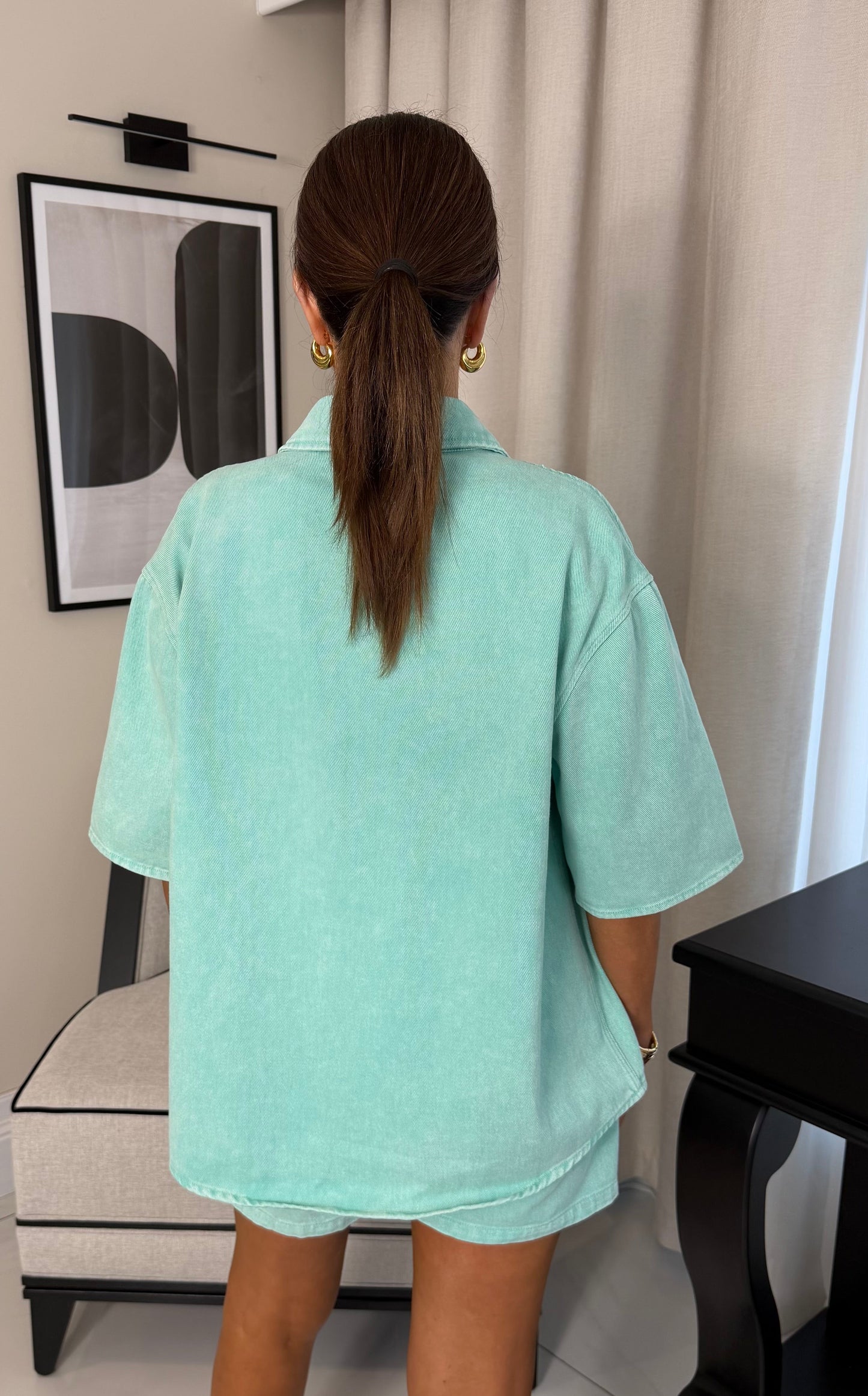 Jane Turquoise Denim Shirt